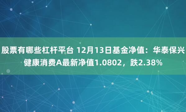 股票有哪些杠杆平台 12月13日基金净值：华泰保兴健康消费A最新净值1.0802，跌2.38%