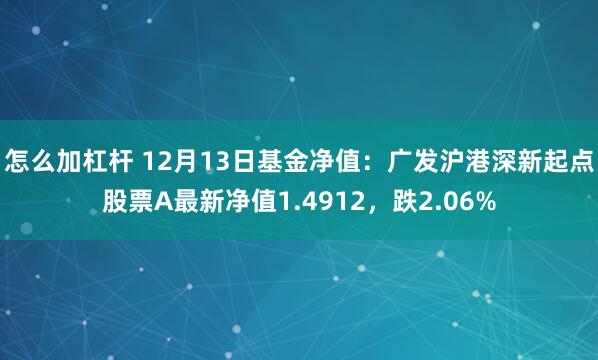 怎么加杠杆 12月13日基金净值：广发沪港深新起点股票A最新净值1.4912，跌2.06%