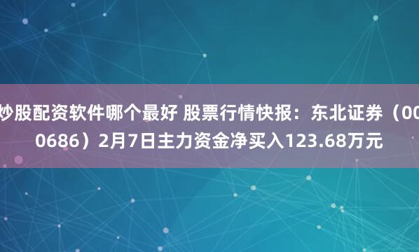 炒股配资软件哪个最好 股票行情快报：东北证券（000686）2月7日主力资金净买入123.68万元